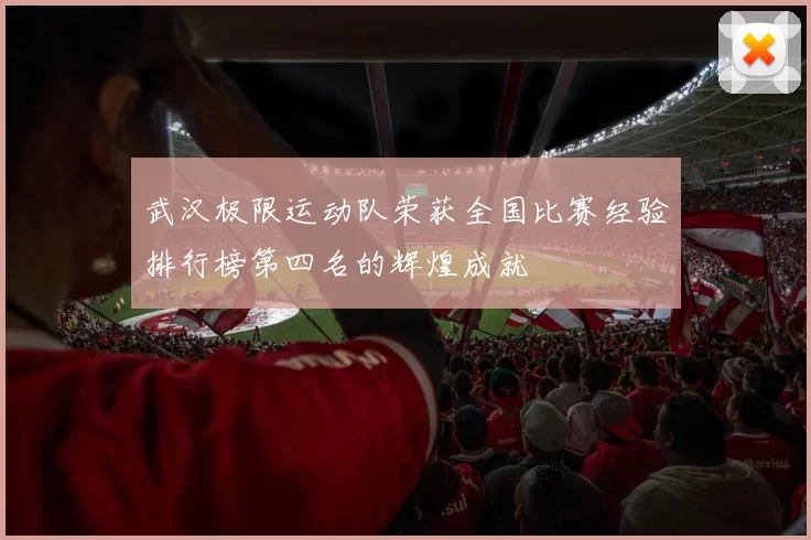 武汉极限运动队荣获全国比赛经验排行榜第四名的辉煌成就